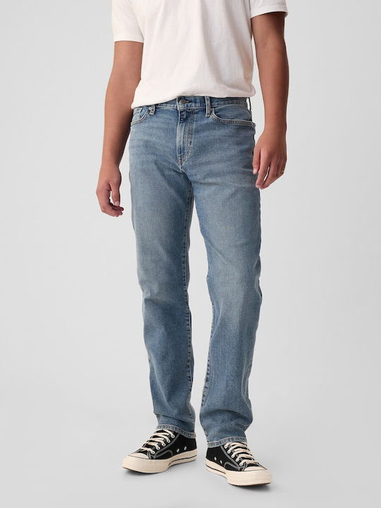 Ανδρικό Παντελόνι Τζιν με Slim Straight Εφαρμογή New Medium Wash