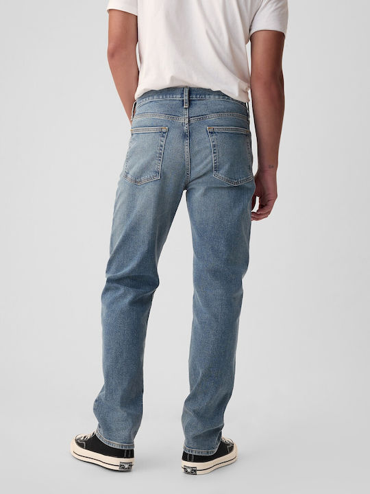 Ανδρικό Παντελόνι Τζιν με Slim Straight Εφαρμογή New Medium Wash