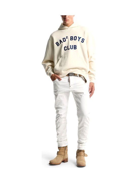 Men's Elastic Jeans Pants with Slim Fit White