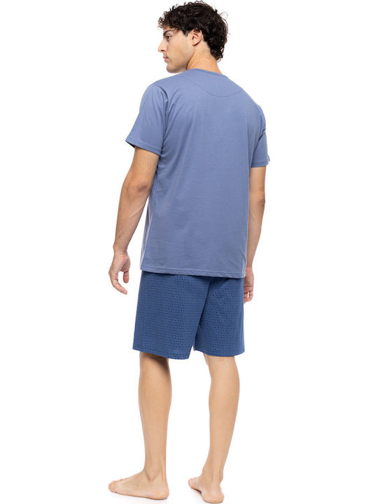 Ulisse Sommer Herrenpyjama Cosmos Blau