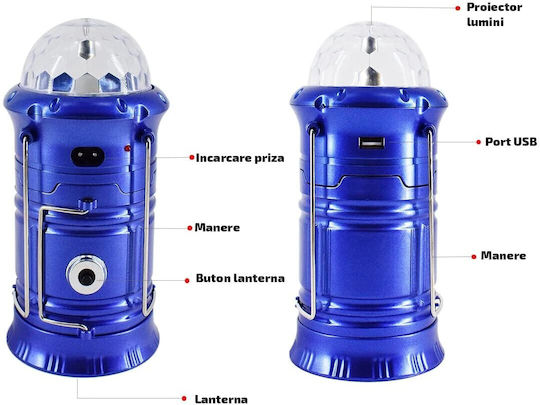 Alista Home Lanternă LED Reîncărcabilă Pentru Camping Cu Lanternă 200 Lumen 1W Albastră