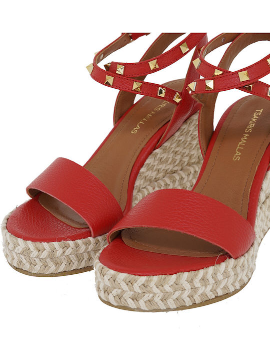 Sommer Damenplattformen im Stil Espadrilles Rote