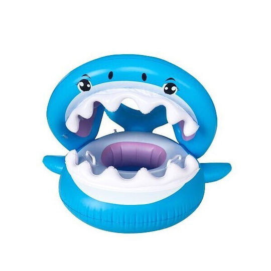 Inflatable Swimming Ring Children Blue Shark Design 90 Cm Alista Home