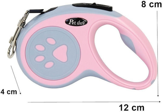 Alista Home Lesu Pliabil Pentru Câine Curea Roz 5m Până La 20kg