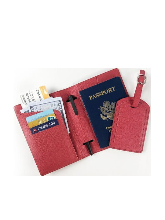 Portofel Pentru Pașaport și Carduri Alista Home 23x16 Cm 70g Piele Pu Suport Pix Suport Etichetă Accesoriu Unisex Multifuncțional Roșu