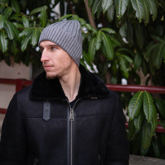 Beanie Mützen Für Männer Strick in Grau
