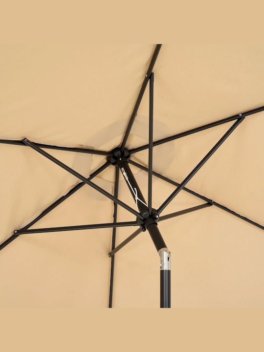 Umbrelă Rotundă Din Aluminiu Ecru Φ2.7m
