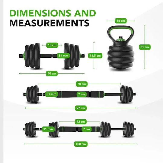 Tunturi Kettlebell Barbell Set 20 Kg