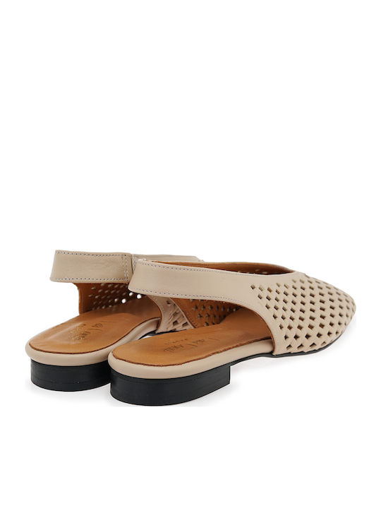 Δερμάτινες Γυναικείες Μπαλαρίνες Slingback σε Ροζ Χρώμα