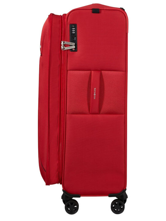 Samsonite Base Breeze Μεγάλη Βαλίτσα Ταξιδίου Κόκκινο με 4 Ρόδες