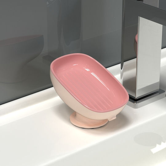 Alista Home Tavă De Săpun Din Plastic Cu Ventuză Roz