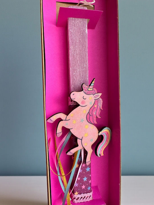 Osterkerze Einhorn Runde Beduftete Handgefertigte mit Box