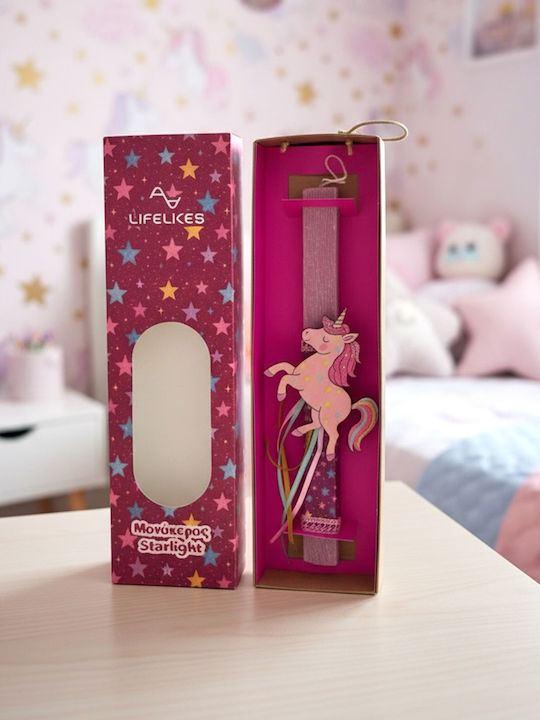Osterkerze Einhorn Runde Beduftete Handgefertigte mit Box
