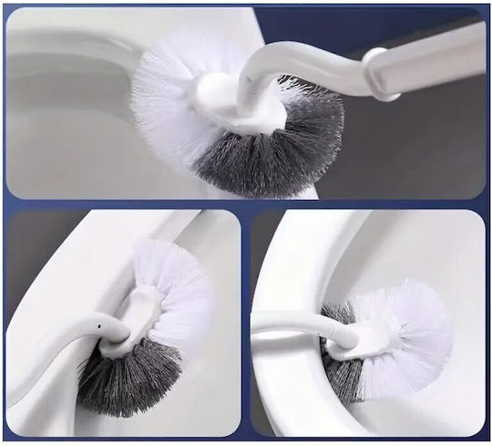Alista Home Perie de Toaletă din Plastic pentru Baie Albă