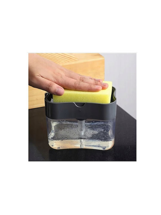 Alista Home Dozator De Bucătărie Din Plastic Cu Suport Pentru Burete Negru 380ml