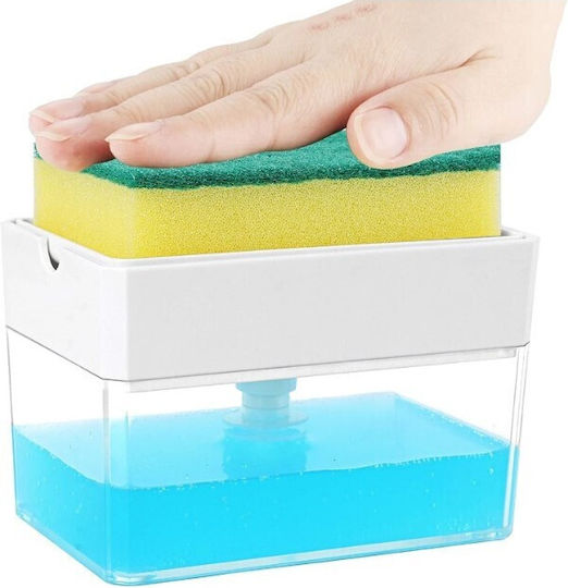 Alista Home Dispenser Dozator De Bucătărie Din Plastic Cu Suport Pentru Burete Alb 380ml