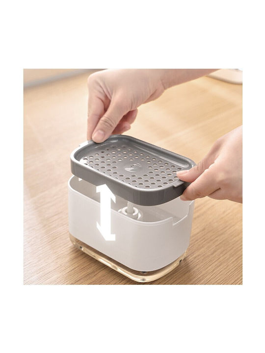 Alista Home Kitchen Plastic Dispenser with Sponge Holder White 300ml