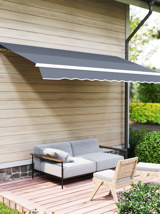 Outsunny Pavillon Terrasse Grau 3.6x2.5m