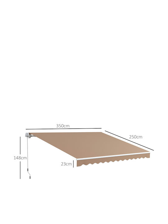 Outsunny Terrace Tent Brown 3.5x2.5m