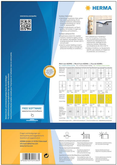 Herma 1920 Self-Adhesive Rectangular A4 Labels 45.7x21.2mm