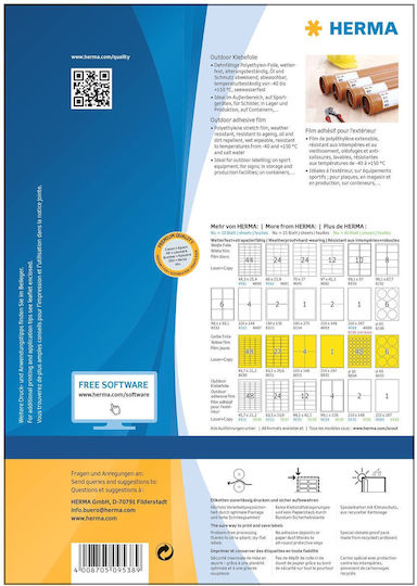 Herma 480 Αυτοκόλλητες Ετικέτες Α4 Ορθογώνιες 99.1x42.3mm