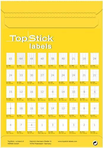 Topstick 1600 Self-Adhesive Rectangular A4 Labels 105x35mm