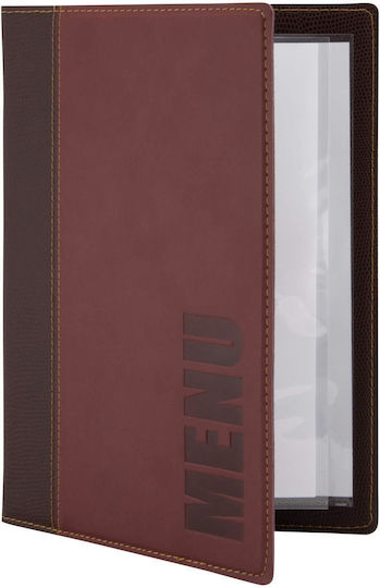 Securit Menü-Halter aus PU-Leder in Rot Farbe Trendy Range A5