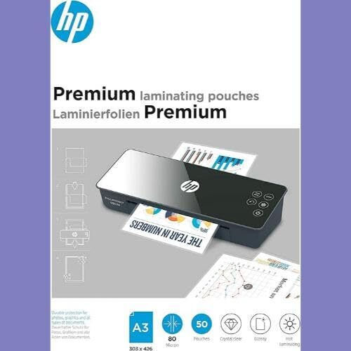 HP 9126 Laminating Sheets Glossy A3 80 Microns 50 Pieces