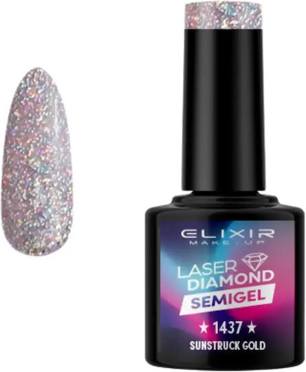 Elixir Laser Diamond Semi Ημιμόνιμο Βερνίκι Νυχιών Leaser Diamond 1437 Sunstruck Gold 8ml