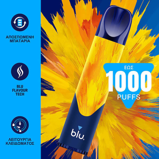 MyBlu Bar Ηλεκτρονικό Τσιγάρο μιας Χρήσης 1000 Εισπνοών 2ml 20mg Μπλε
