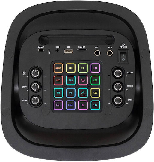 Bluetooth Lautsprecher 80W mit Tischuhr Schwarz