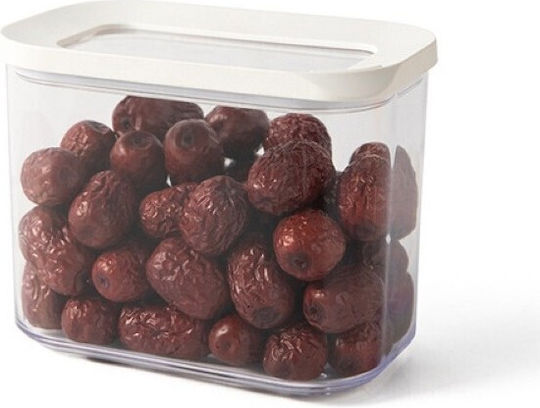 Alista Home Set of 5 Cereals Jars with Plastic Lid White 450ml