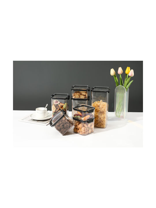 Alista Home Set 6 Bucăți Vaze Cereale cu Capac Plastic Transparent 460ml 6 Bucăți