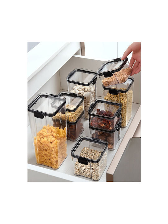 Alista Home Set 6 Bucăți Vaze Cereale cu Capac Plastic Transparent 460ml 6 Bucăți
