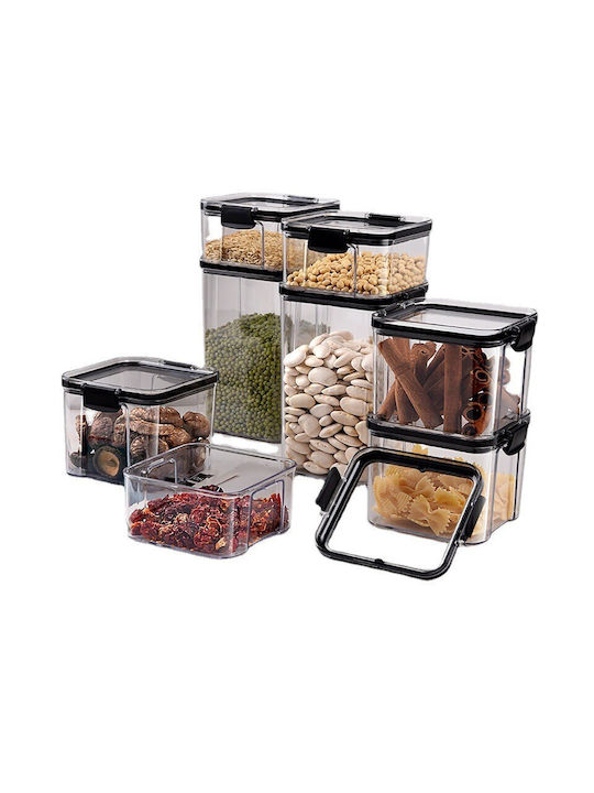 Alista Home Set 6 Bucăți Vaze Cereale cu Capac Plastic Transparent 460ml 6 Bucăți