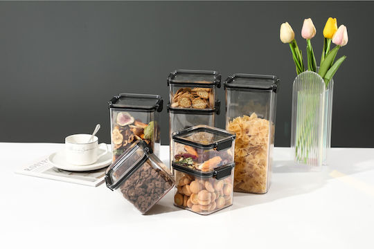 Alista Home Set 4 Stück Lebensmittelgläser mit Kunststoffdeckel Transparent 460ml