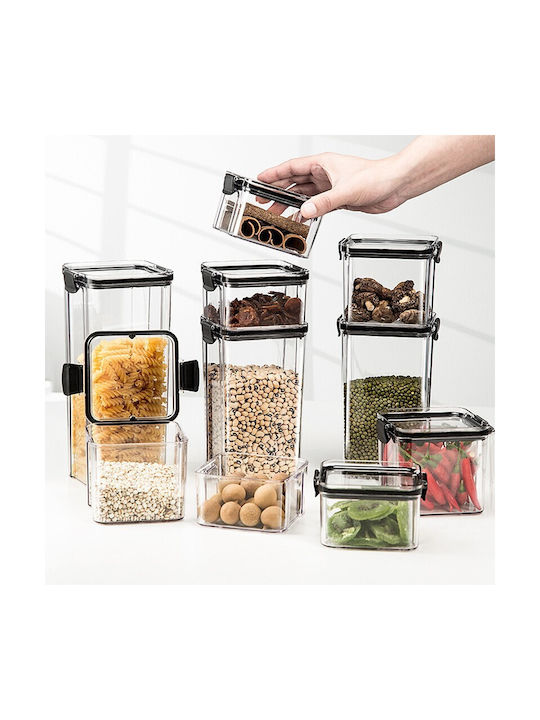 Alista Home Set 4 Bucăți Vaze Cereale cu Capac Plastic Transparent 460ml 4 Bucăți