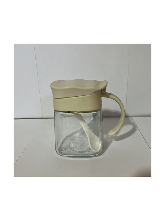 Alista Home Vază Pentru Zahăr Cu Capac Din Sticlă Albă 180ml