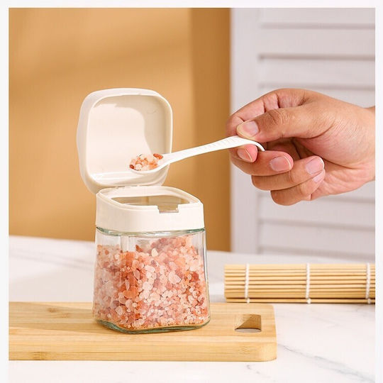 Alista Home Βάζο για Ζάχαρη με Καπάκι Γυάλινο Λευκό 180ml