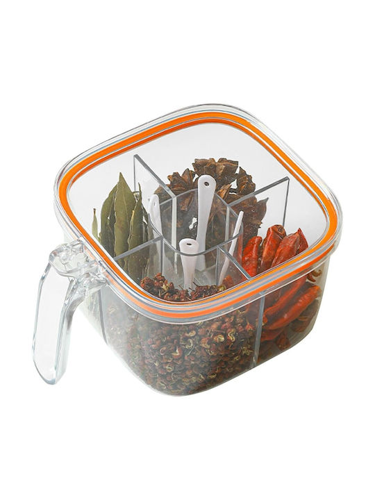 Alista Home Caseta pentru Zahăr / Cafea / Ceai cu Capac din Plastic Alb 10x10x20cm