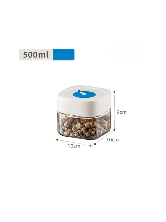 Alista Home Vază Pentru Cereale / Paste / Cafea Cu Capac Sticlă Albă 500ml 1 Bucată