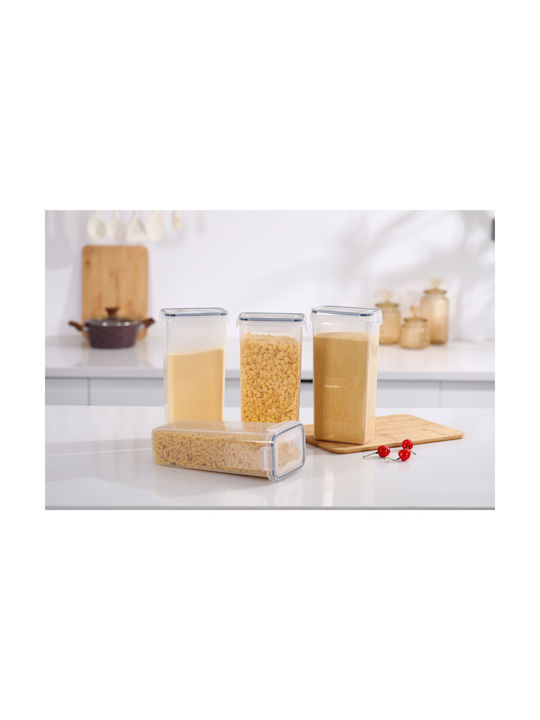 Alista Home Set 4 Bucăți Vaze Cereale / Pentru Paste Cu Capac Plastic Transparent 2800ml 4 Bucăți