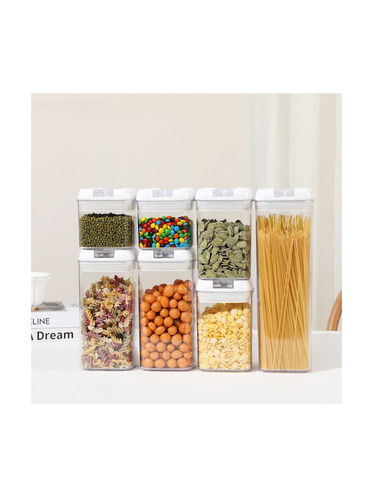Alista Home Set 7 Bucăți Vaze Cereale / Pentru Paste Cu Capac Plastic Alb 500ml 7 Bucăți