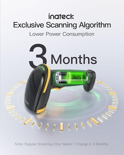 Inateck Handheld Scanner Wireless with 1D Barcode Reading Capability