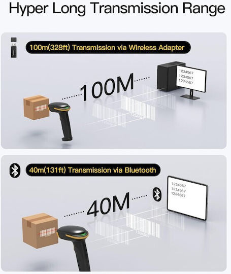 Inateck Handheld Scanner Wireless with 1D Barcode Reading Capability
