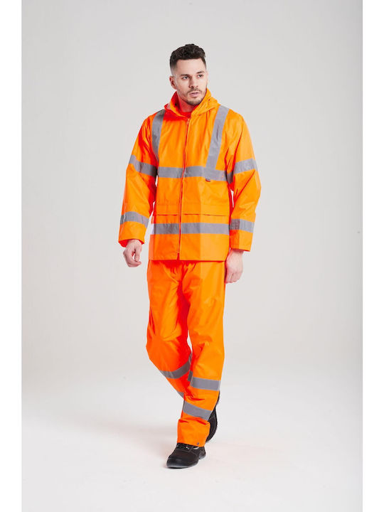 Portwest Jachetă De Lucru Cu Elemente Reflectorizante Cu Glugă Portocalie