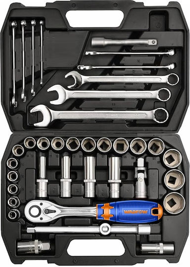 Wadfow Ratschen- & Steckschlüssel-Sets 1\2" & 3\8" 38Stück