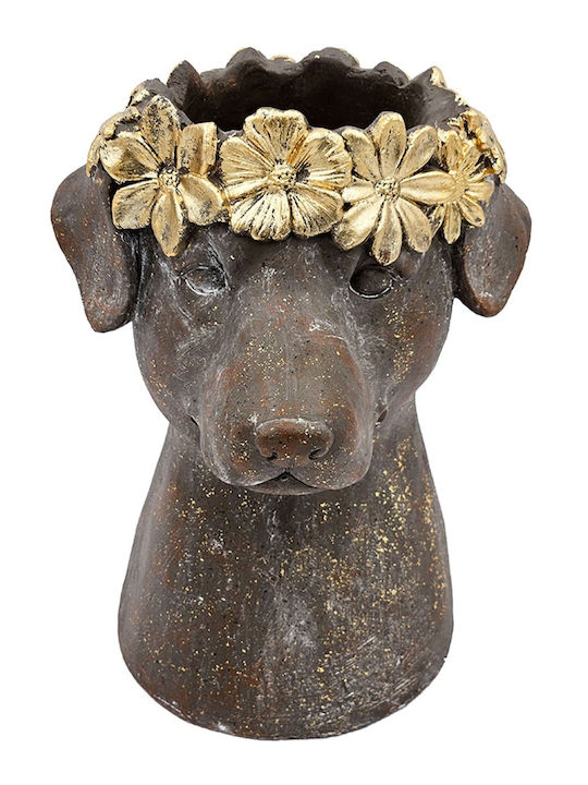 Artekko Animal Καφέ Κασπό Κεφάλι Σκύλου Μαγνήσιο 23.5x23.5x33 Cm