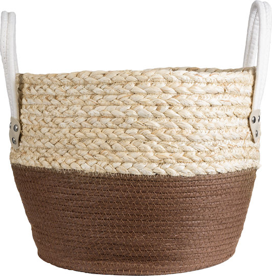GloboStar Beiger Blumentopf, Braun, Weiß 28x33x28cm