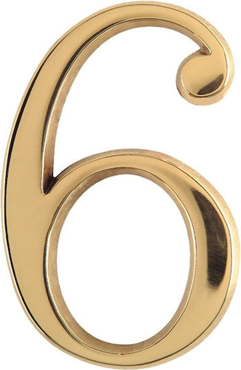 Zogometal 930 Placă cu Număr 6 în Auriu Culoare 12cm 930